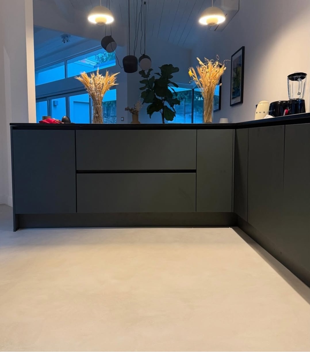 Réalisation béton ciré cuisine Lyon