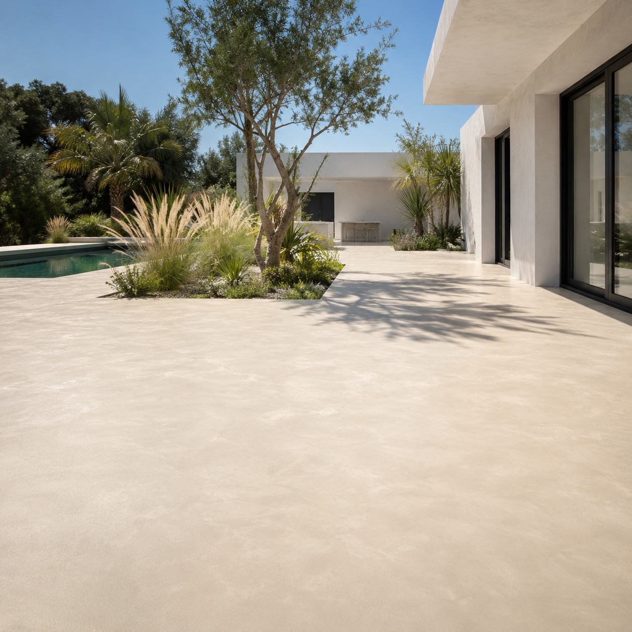 Réalisation béton ciré extérieur Lyon